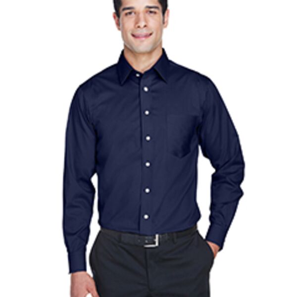 Men's Crown Collection® Solid Stretch Twill Woven Shirt Thumbnail