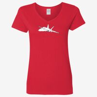 Ladies' Heavy Cotton™ V-Neck T-Shirt Thumbnail