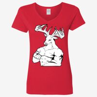 Ladies' Heavy Cotton™ V-Neck T-Shirt Thumbnail